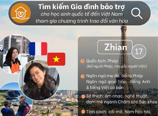 TÌM KIẾM GIA ĐÌNH BẢO TRỢ CHO HỌC SINH PHÁP ĐẾN VN THAM GIA CHƯƠNG TRÌNH TRAO ĐỔI 